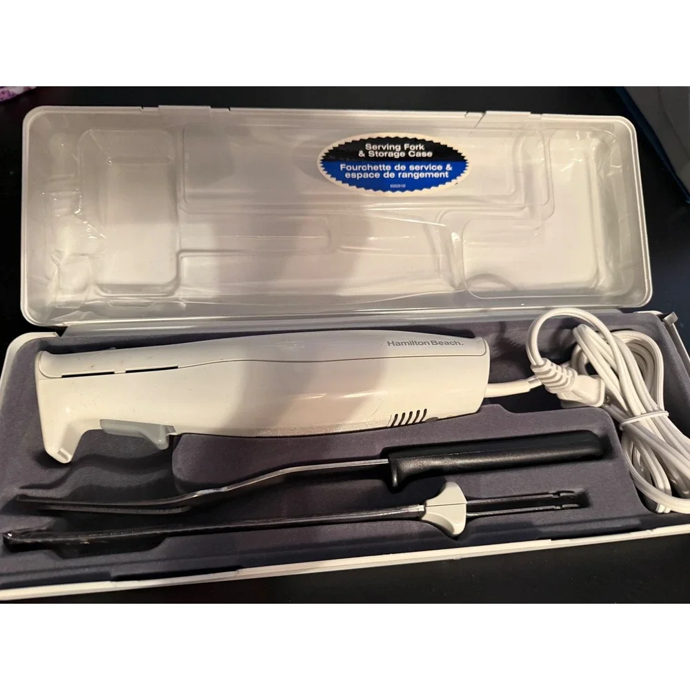 Hamilton Beach Carve N Set Electric Knife with Serving Fork and Storage Case